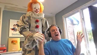"IT" Creepy Clown Pennywise Prank on our Dad!