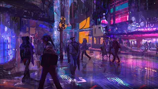 AlternateAurora : 'Cyberpunk Cafe' Cityscape Ambiance ASMR