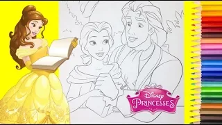 Coloring Disney Princess Belle and Prince Adam - Coloring Pages for kids