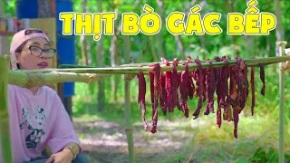 Làm Món Thịt Bò Gác Bếp Ở Trong Rừng