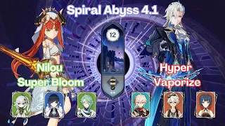 Genshin Impact Spiral Abyss 4.1 Nilou Superbloom and Neuvillette Vaporize