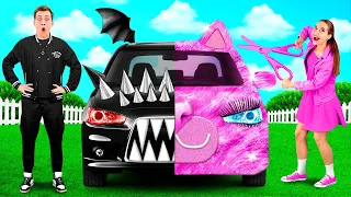 गुलाबी कार बनाम काली कार चुनौती | पागल चुनौती 4Teen Challenge