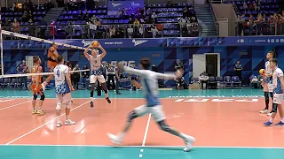 Volleyball. Attack hit. Russia. Zenit St. Petersburg vs Kuzbass Kemerovo