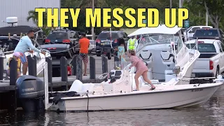 Panic Sets in No One Tied The Boat Off | Miami Boat Ramps