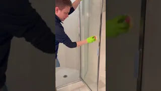 How To Clean Hard Water Spots On Glass Shower Doors #shorts #cleaning