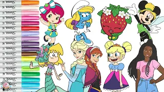 Coloring Book Compilation for Kids Star Butterfly Disney Princess Barbie Smurfs The Loud House