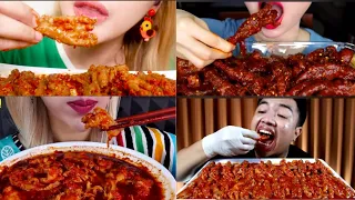 Mukbangers eating Ceker Mercon / Spicy Chicken feet🥵 | BIG BITE ASMR Compilation