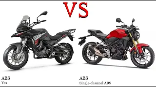 Benelli TRK 251 vs Honda CB 300 R Test specification comparison