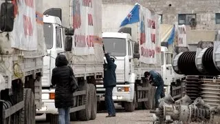 Russian humanitarian aid convoy arrives in east Ukraine