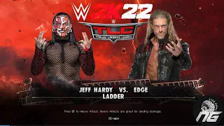 Jeff Hardy Vs Edge INSANE Ladder Match WWE 2K22 Gameplay (FULL MATCH) 4K 60FPS