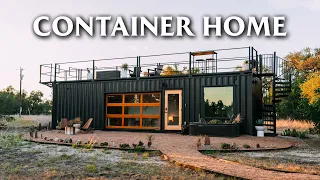 Minimalist Shipping Container Home w/ Rooftop Bathtub! // Full Airbnb!