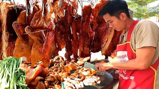 Super yummy! Crispy Pork Belly, Roast Duck, Braised Pork - Cambodian Street Food