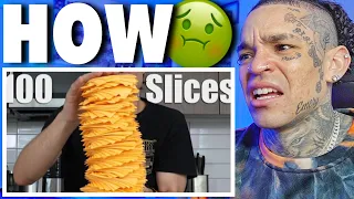 Matt Stonie - Eating 100 Layers of Cheese Challenge [reaction]