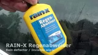RainX Regenabweiser Scheibenversiegelung unsichtbarer Scheibenwischer Anwendung + Test