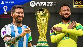 FIFA 23 - Brazil vs. Argentina -  FIFA WC Finals - Qatar 22 | Extra Time - Late Winner | PS5™ [4K60]