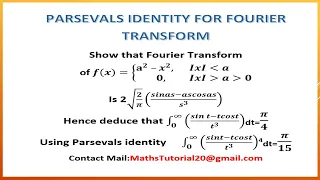 How to Solve Fourier Transform Using Parsevals Identity in tamil-FOURIER TRANSFORM-M3-TPDE