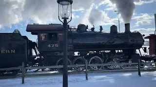 Steam In The Snow at Strasburg Railroad N&W #475 Ride to Paradise