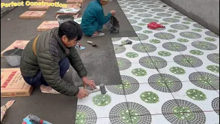 The Technique Of Paving The Playground For The 2nd Floor With Beautiful Patterned Ceramic Tiles