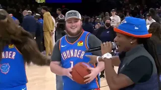 OKC fan hits INSANE shot for $20k! | CROWD GOES NUTS!