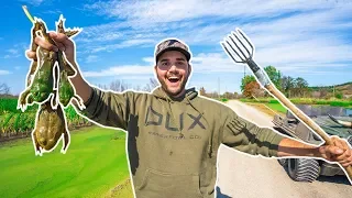 BULLFROG Hunting with HOMEMADE SPEARS!!!! (Catch Clean Cook)