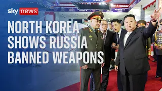 North Korean leader shows Russian defence minister his banned ballistic missiles