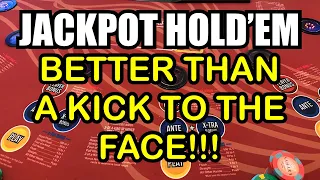 JACKPOT HOLD 'EM (ULTIMATE TEXAS HOLD 'EM) in LAS VEGAS! BETTER THAN A KICK TO THE FACE!!