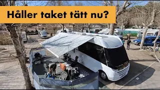 Taket på husbilen blir tvättat - 2022-02-20