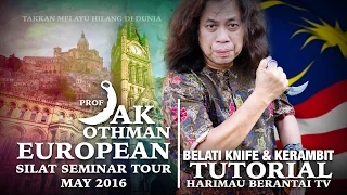 Prof Jak Belati Knife (icepick grip) & Flipping the Kerambit. Silat Harimau Berantai!