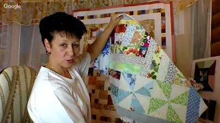 Новогодний пэчворк Сборка стеганного одеяла секциями Ирина Чекини