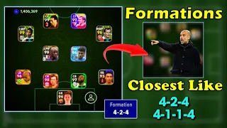 How To Get Closest 4-2-4 & 4-1-1-4 Formations In eFootball 2024 Mobile