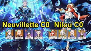 Neuvillette C0 Vape & Nilou C0 Bloom Spiral abyss floor 12 Genshin Impact