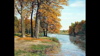 Autumn landscape with river and maple|How to draw a maple tree in autumn #painting #art #lessons