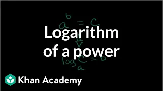 Logarithm of a power | Logarithms | Algebra II | Khan Academy