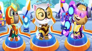 Talking Tom Hero Dash New Update 2020 - GOLD FLASH TOM VS ROCKSTAR GINGER VS QUEEN BEE ANGELA