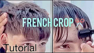 COMO CORTAR LA PARTE DE ARRIBA CON TIJERA EXPLICADO (CORTE DE CABELLO HOMBRE) #frenchcrop