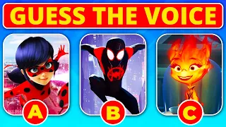 Guess The Voice | Mario, Elemental, Spider Man, Puss In Boots, Miraculous