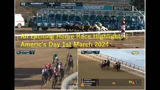 America's Day: Relive ALL the Horse Races from Aqueduct & Oaklawn Park! (March 1, 2024) | Highlights