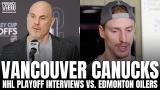 Rick Tocchet & Tyler Myers Discuss Vancouver Canucks vs. Edmonton Oilers Series Before Game 6