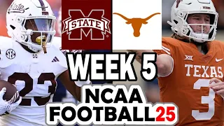 Mississippi State at Texas - Week 5 Simulation (2024 Rosters for NCAA 14)