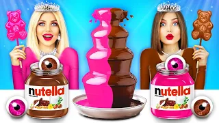 Chocolate Fondue Challenge! | Eating Colored Food and Only Sweet Yummies by RATATA COOL