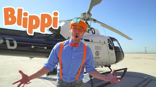 Blippi y el Helicóptero de la Policía - Blippi Españo | Aprende Colores y Objetos