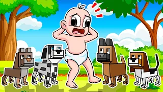 ¡BEBE NOOB JUEGA MINECRAFT pero HAY NUEVOS PERROS MASCOTA! 🐺😇  ADOPTAMOS PERROS