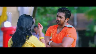 Dhruva Sarja Irritating Radhika Pandith By Following | Bahaddur Kannada Movie Super Scene