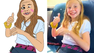 Nastya and Friends in the school yellow bus Drawing Meme | Like Nastya