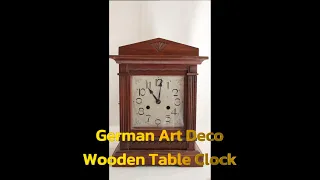 German Art Deco Wooden Table Clock 1900