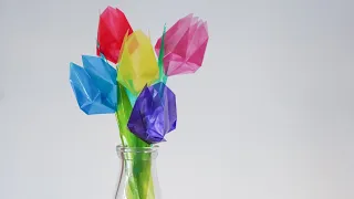 【簡単折り紙】チューリップの折り方🌷 origami tulip