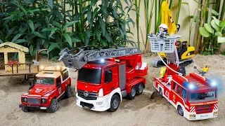 Fire Truck Rescue Car Toys with Excavator Toy Activity