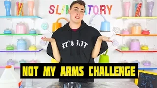 MAKING SLIME WITH NOT MY ARMS challenge | charlie navalua in the slimeatory