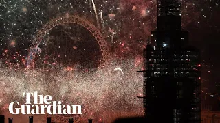 London's Big Ben rings in the new year and fireworks light up the sky