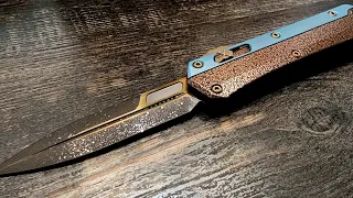 Microtech Glykon Fully Decked Out In Copper/Bronze Color Theme. Details In Description. 👍